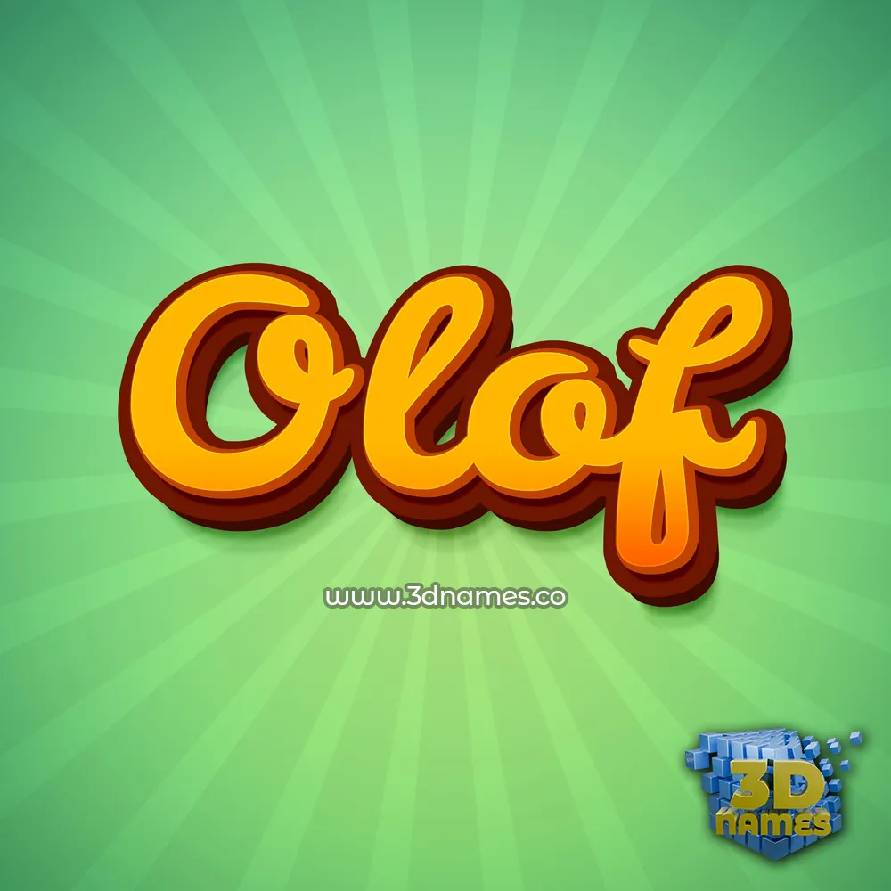 olof in Green Rays style - 3D name wallpaper