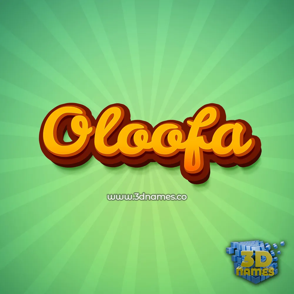 oloofa in Green Rays style - 3D name wallpaper