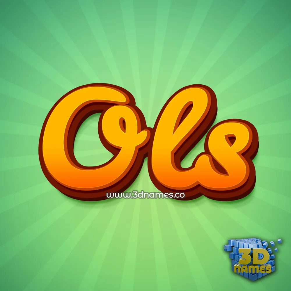 ols in Green Rays style - 3D name wallpaper