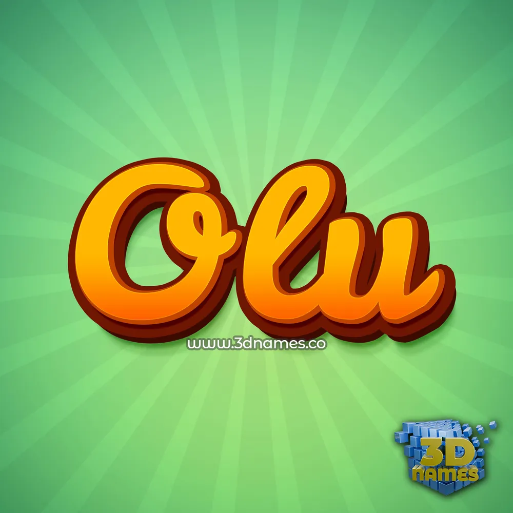 olu in Green Rays style - 3D name wallpaper