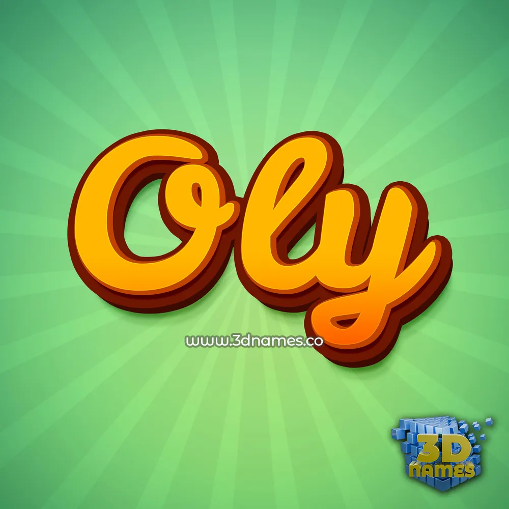 oly in Green Rays style - 3D name wallpaper