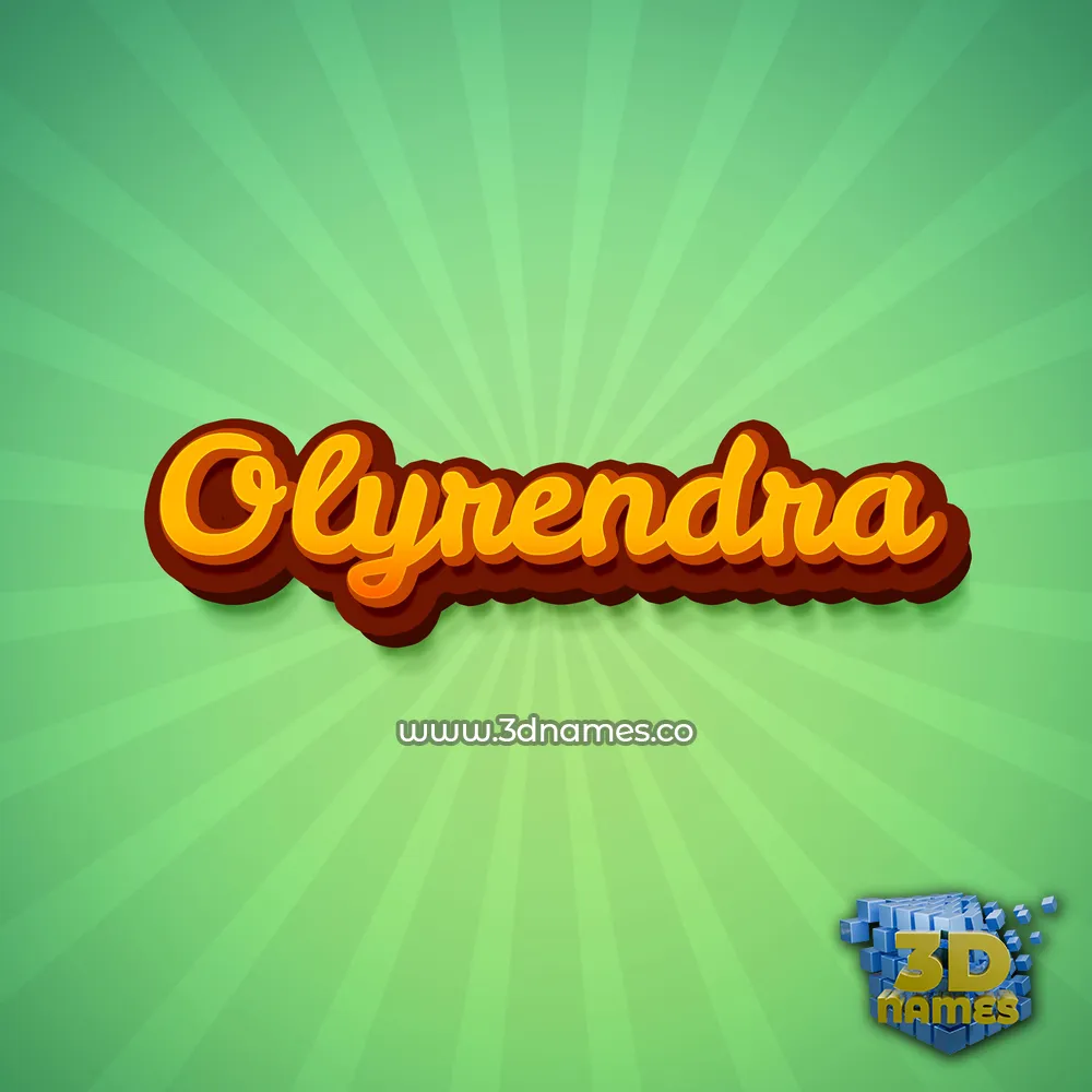 olyrendra in Green Rays style - 3D name wallpaper