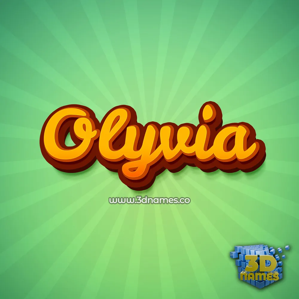 olyvia in Green Rays style - 3D name wallpaper