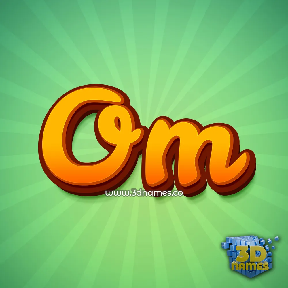 om in Green Rays style - 3D name wallpaper