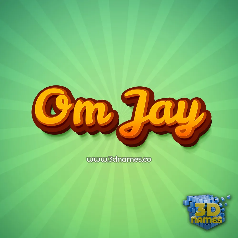 om jay in Green Rays style - 3D name wallpaper