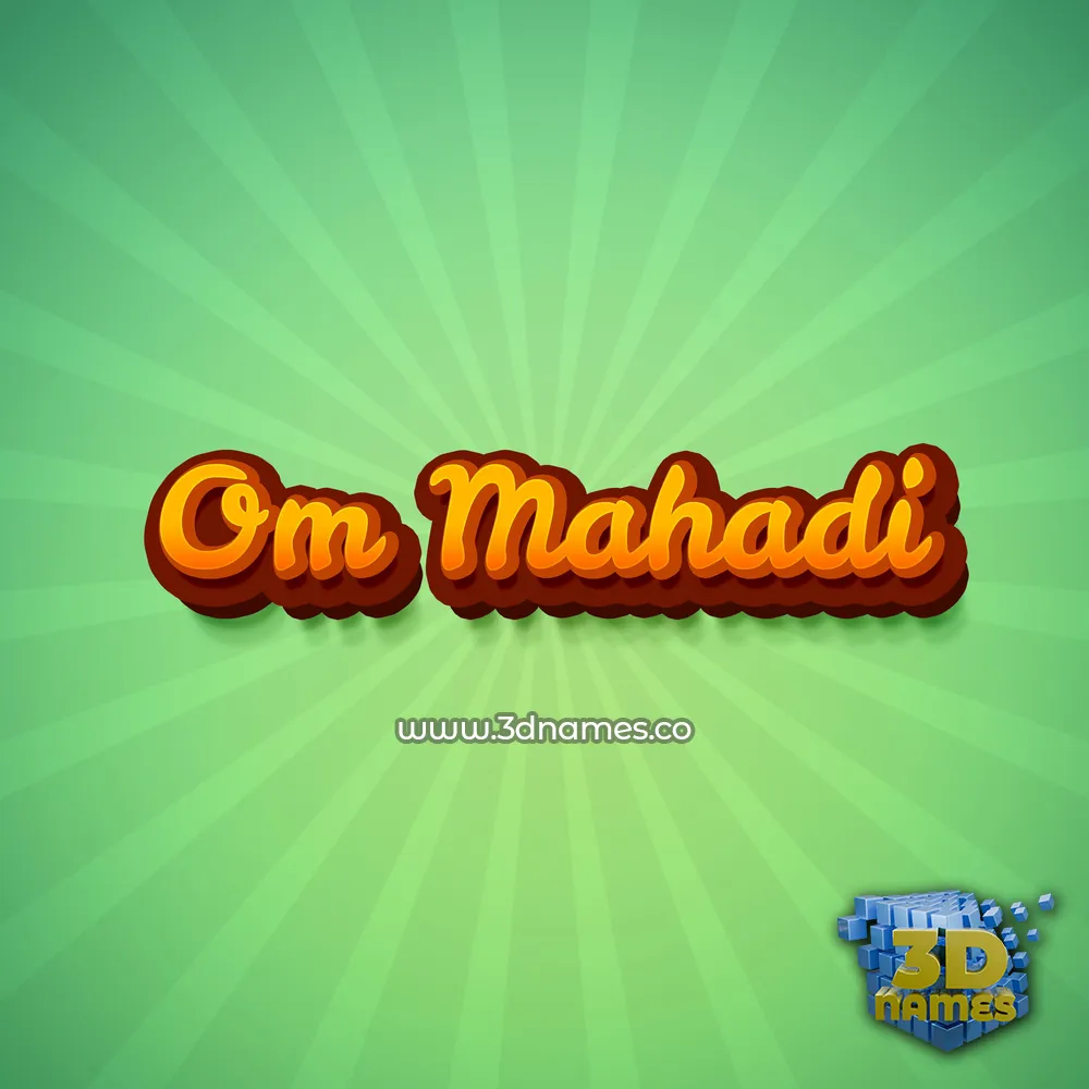 om mahadi in Green Rays style - 3D name wallpaper
