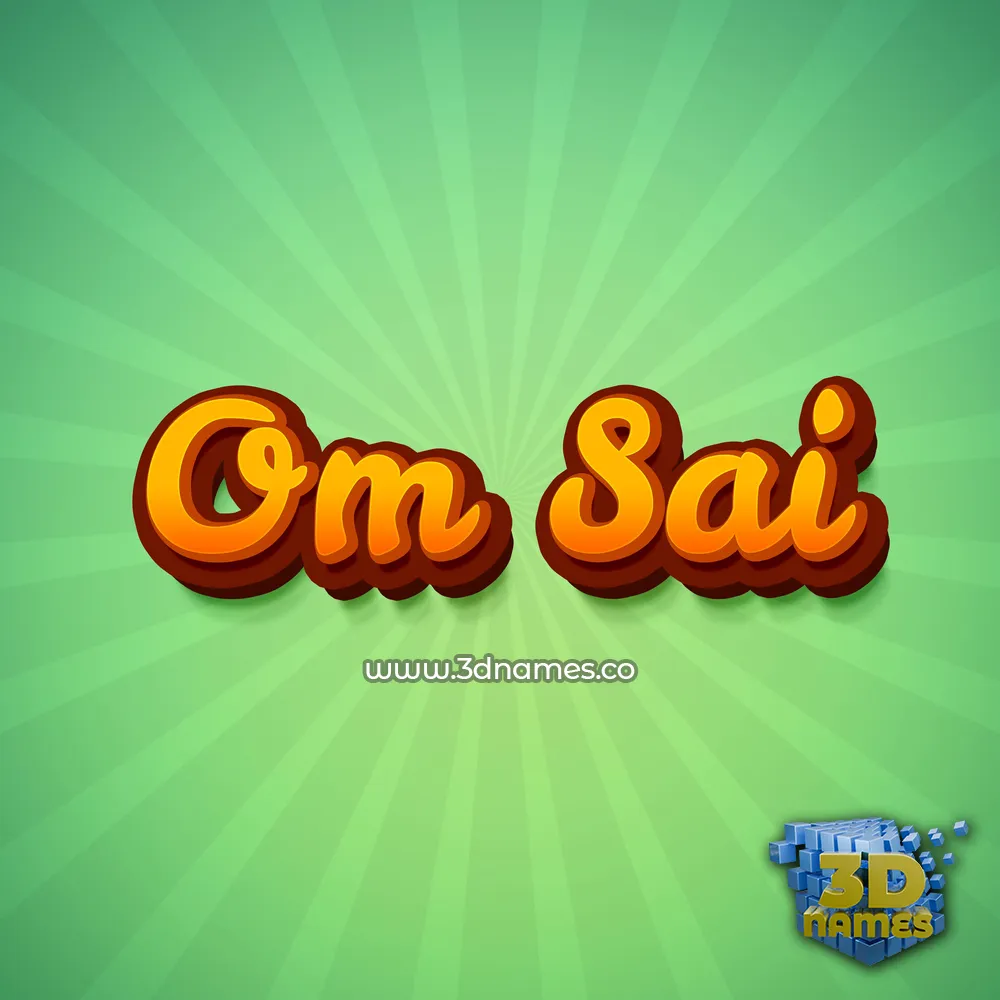 om sai in Green Rays style - 3D name wallpaper