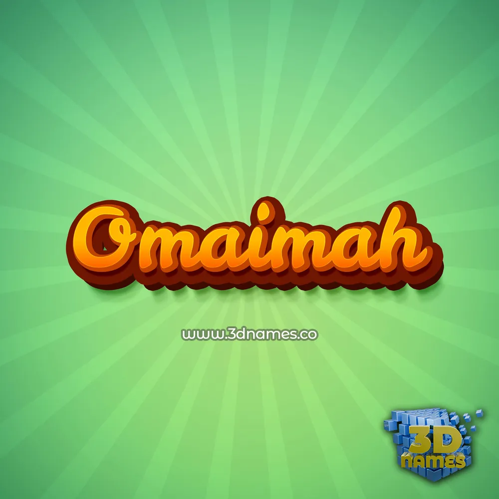 omaimah in Green Rays style - 3D name wallpaper