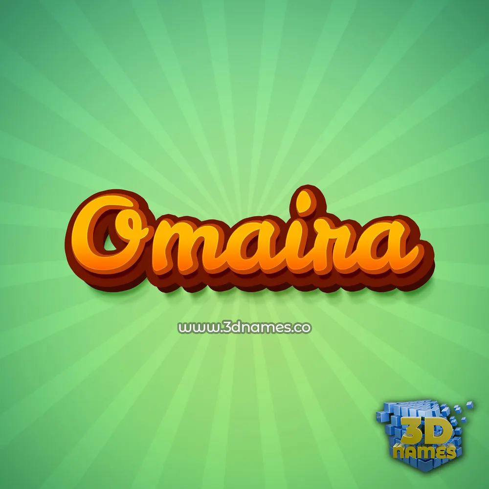 omaira in Green Rays style - 3D name wallpaper
