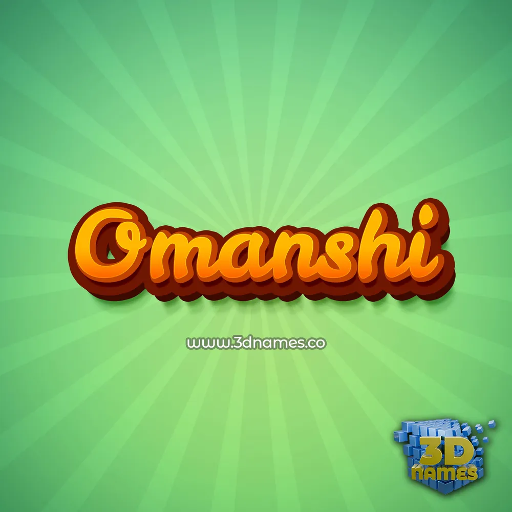 omanshi in Green Rays style - 3D name wallpaper