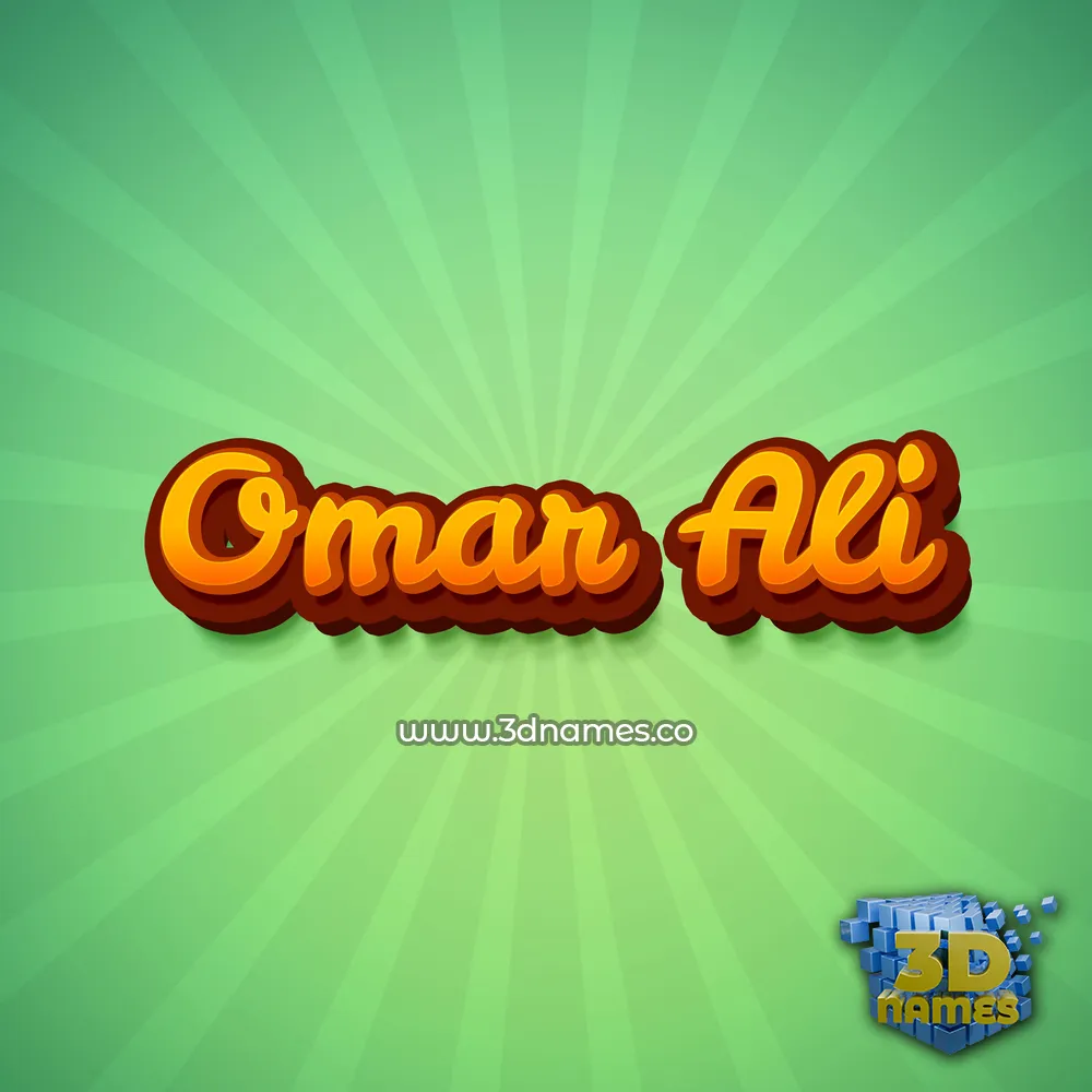 omar ali in Green Rays style - 3D name wallpaper