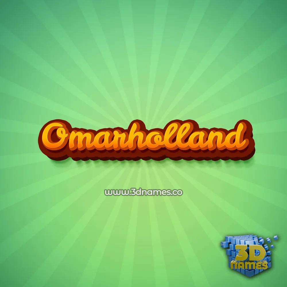 omarholland in Green Rays style - 3D name wallpaper