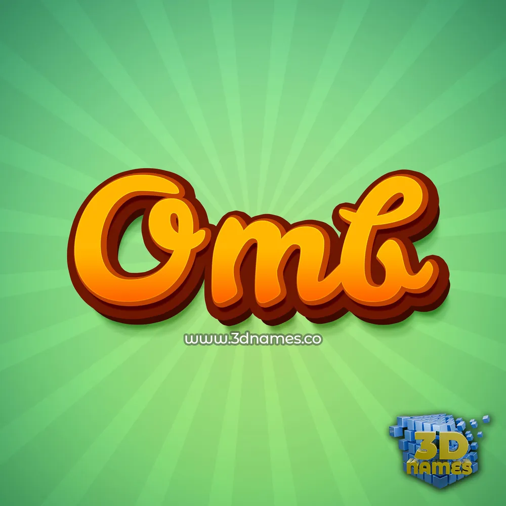 omb in Green Rays style - 3D name wallpaper