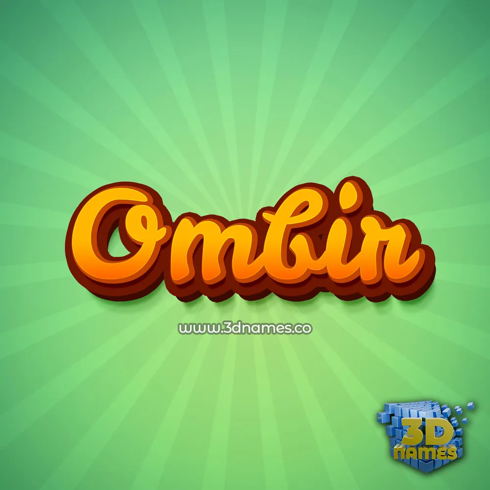 ombir in Green Rays style - 3D name wallpaper
