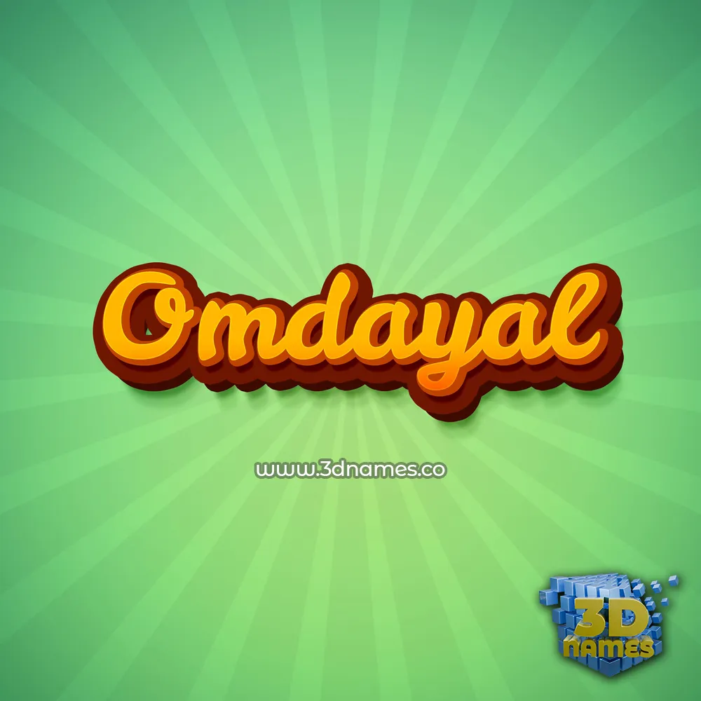 omdayal in Green Rays style - 3D name wallpaper