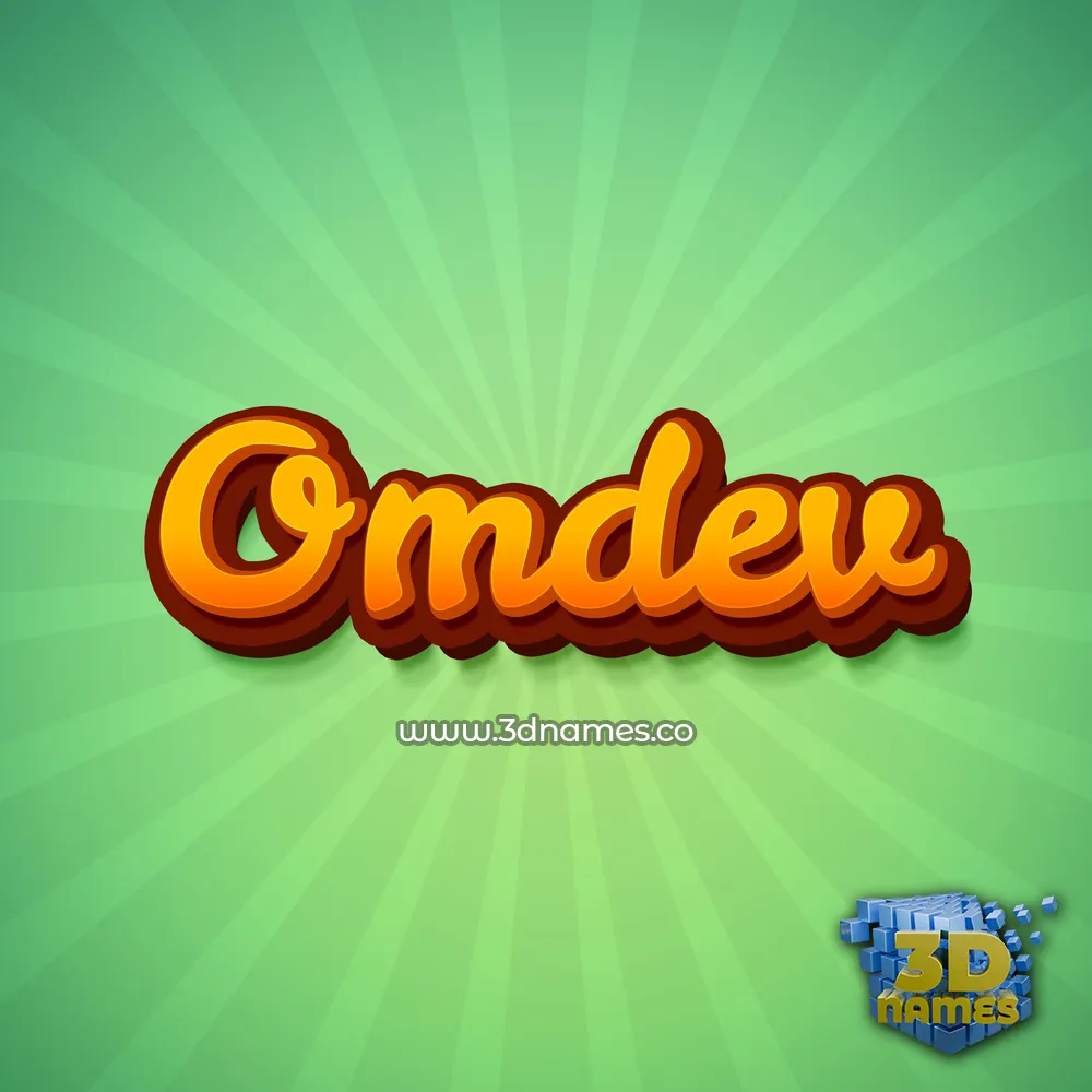 omdev in Green Rays style - 3D name wallpaper