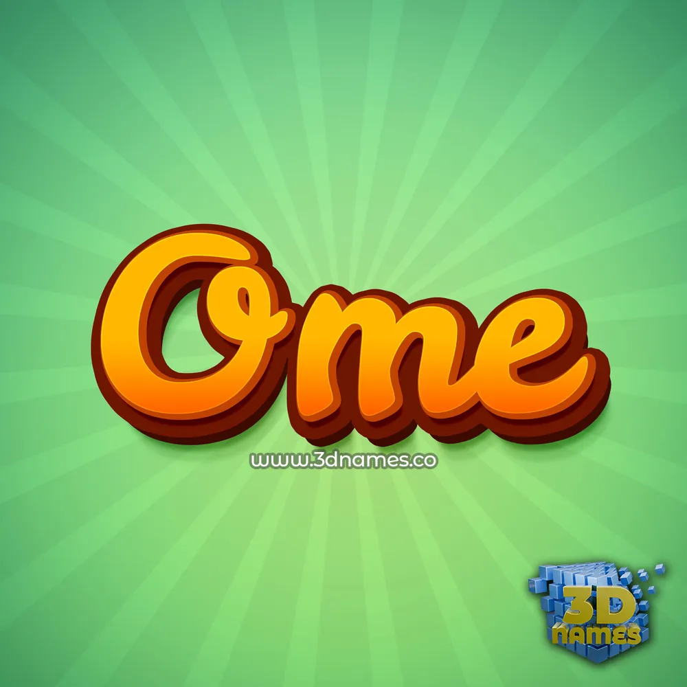 ome in Green Rays style - 3D name wallpaper
