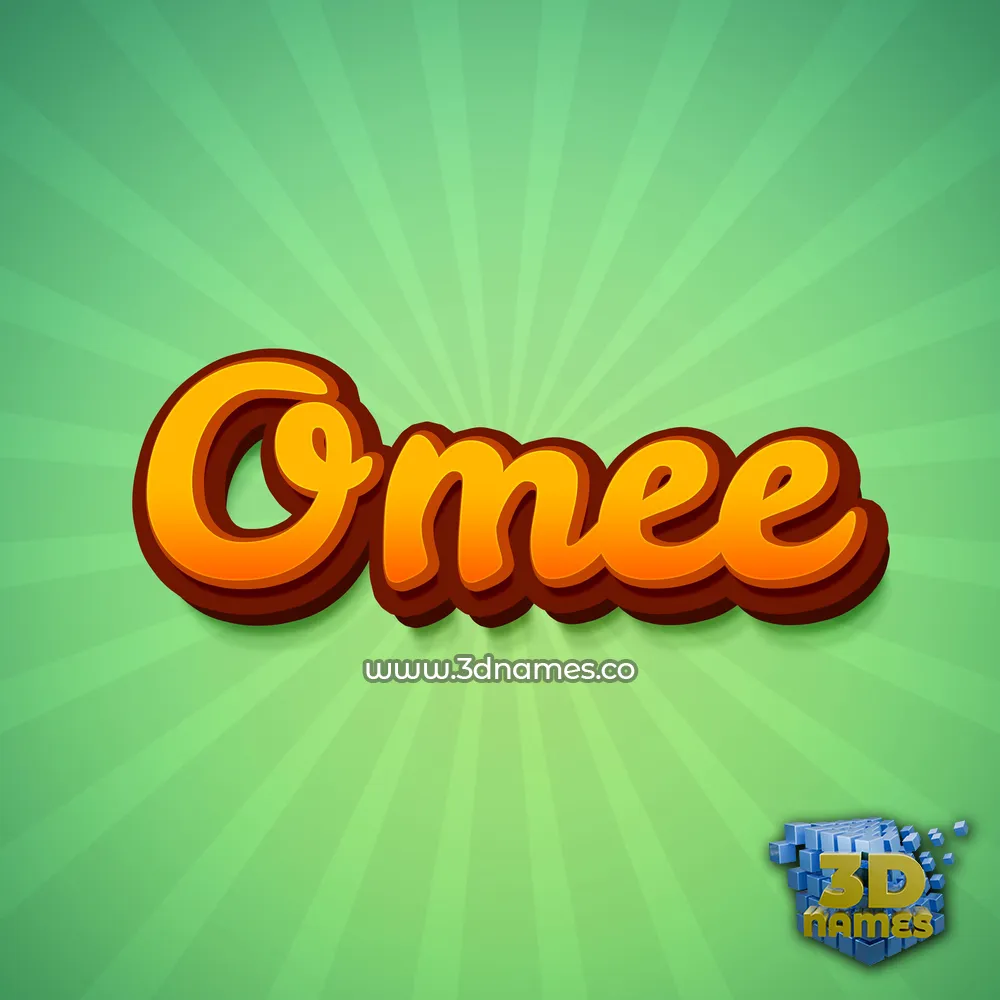 omee in Green Rays style - 3D name wallpaper