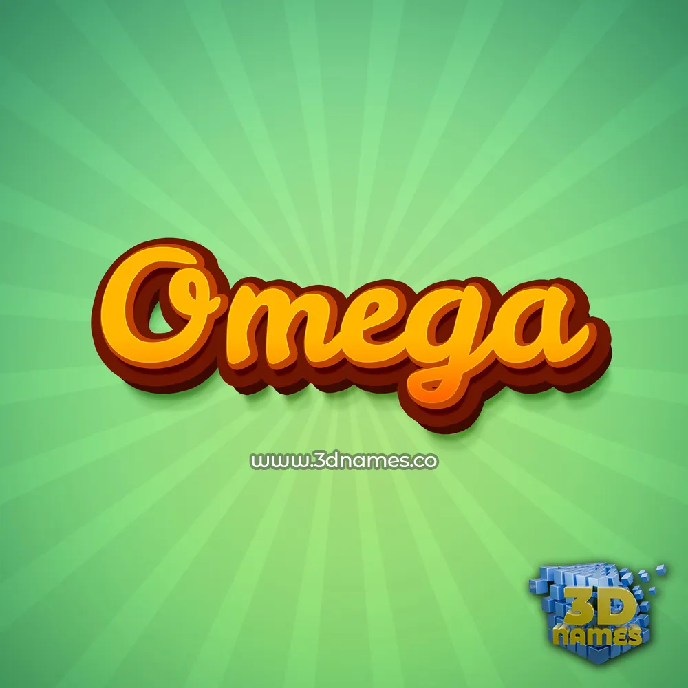 omega in Green Rays style - 3D name wallpaper
