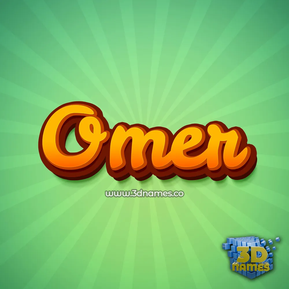 omer in Green Rays style - 3D name wallpaper