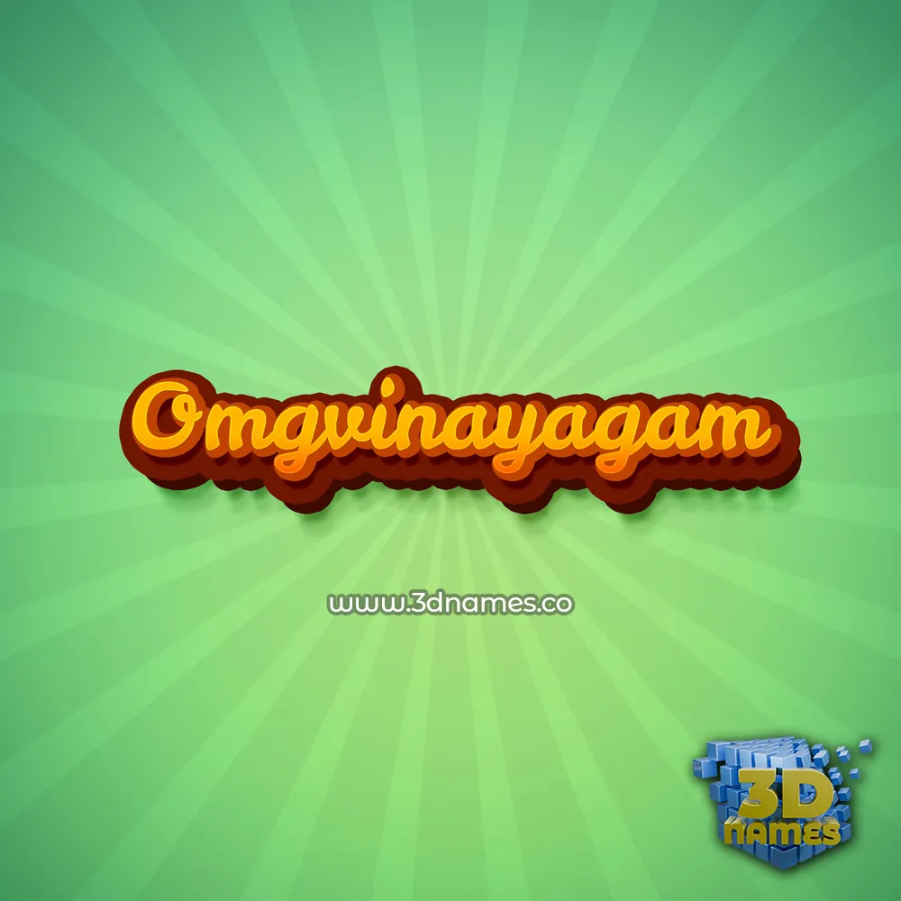 omgvinayagam in Green Rays style - 3D name wallpaper