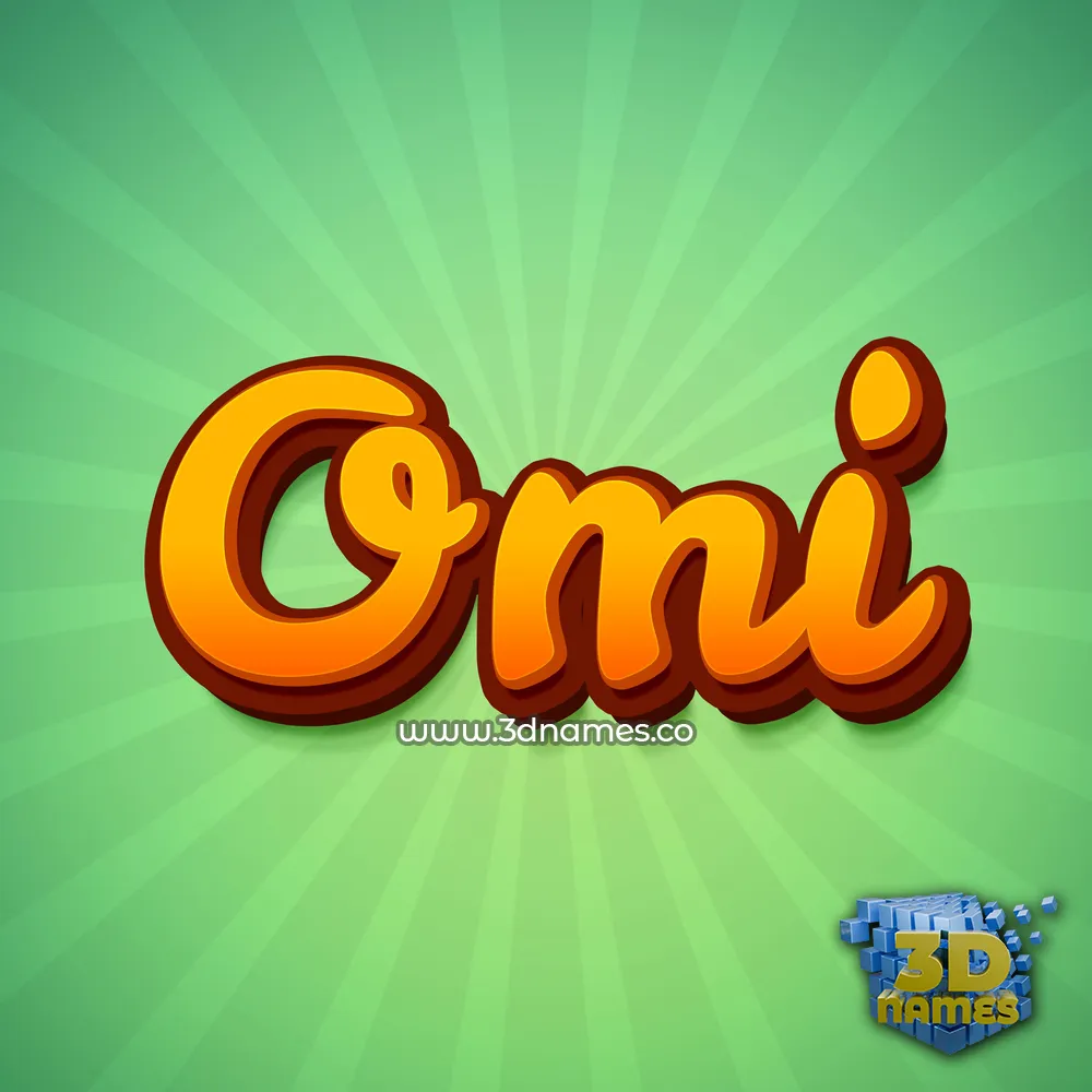 omi in Green Rays style - 3D name wallpaper