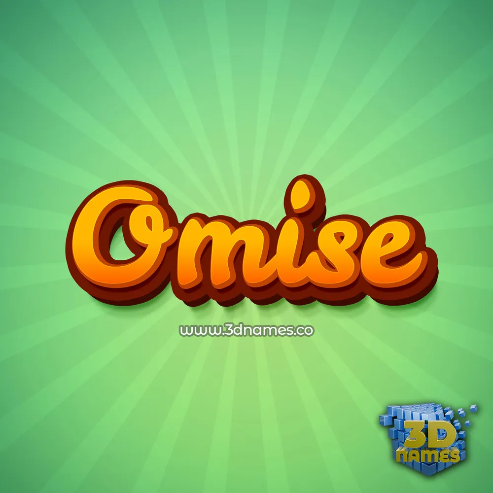 omise in Green Rays style - 3D name wallpaper