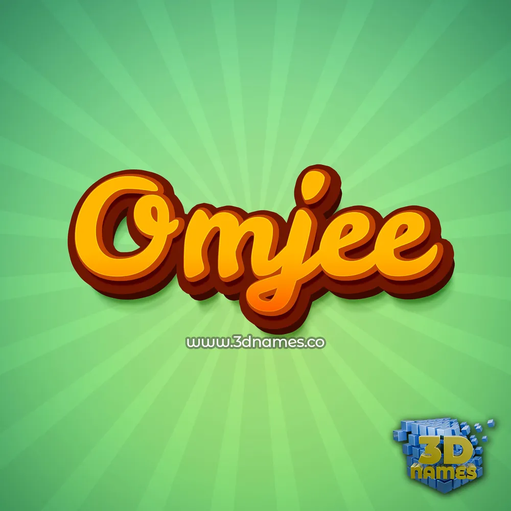 omjee in Green Rays style - 3D name wallpaper