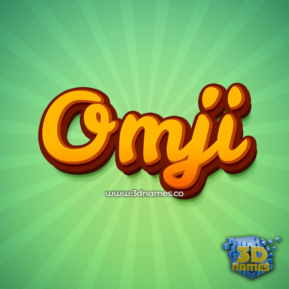 omji in Green Rays style - 3D name wallpaper