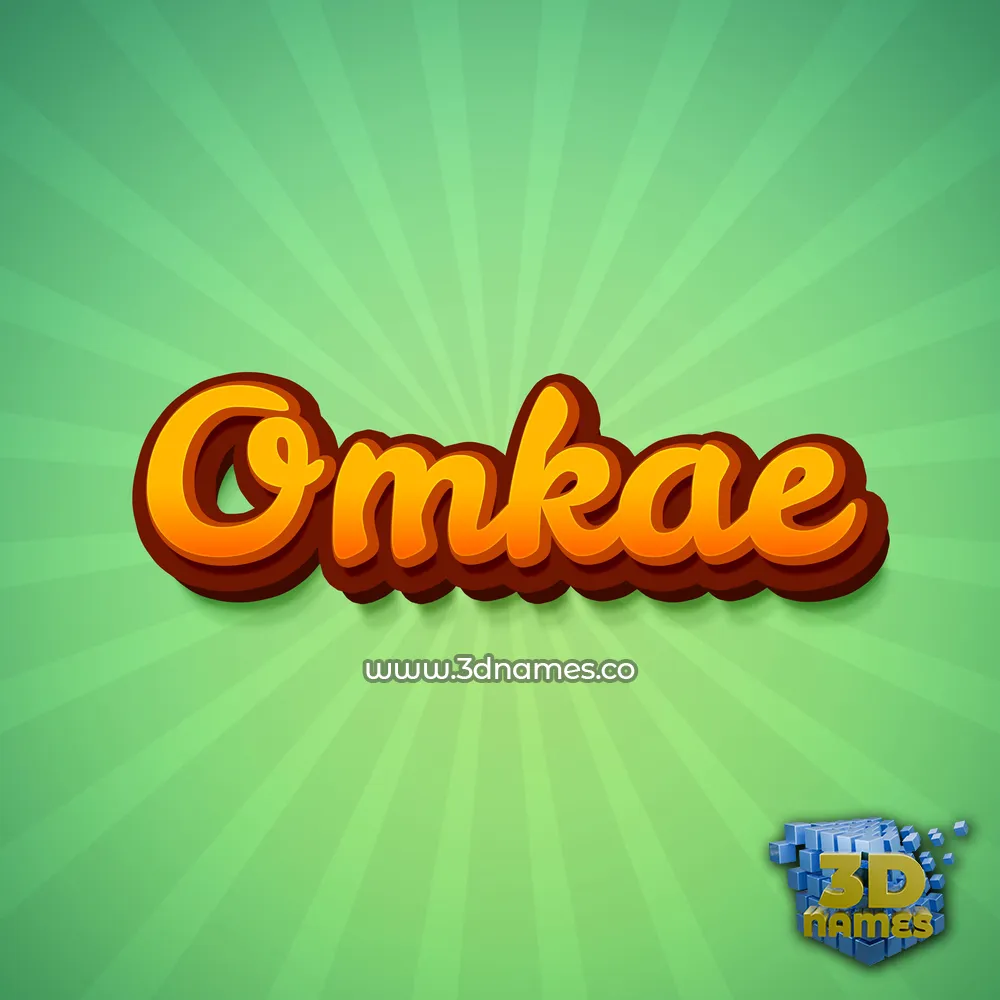 omkae in Green Rays style - 3D name wallpaper