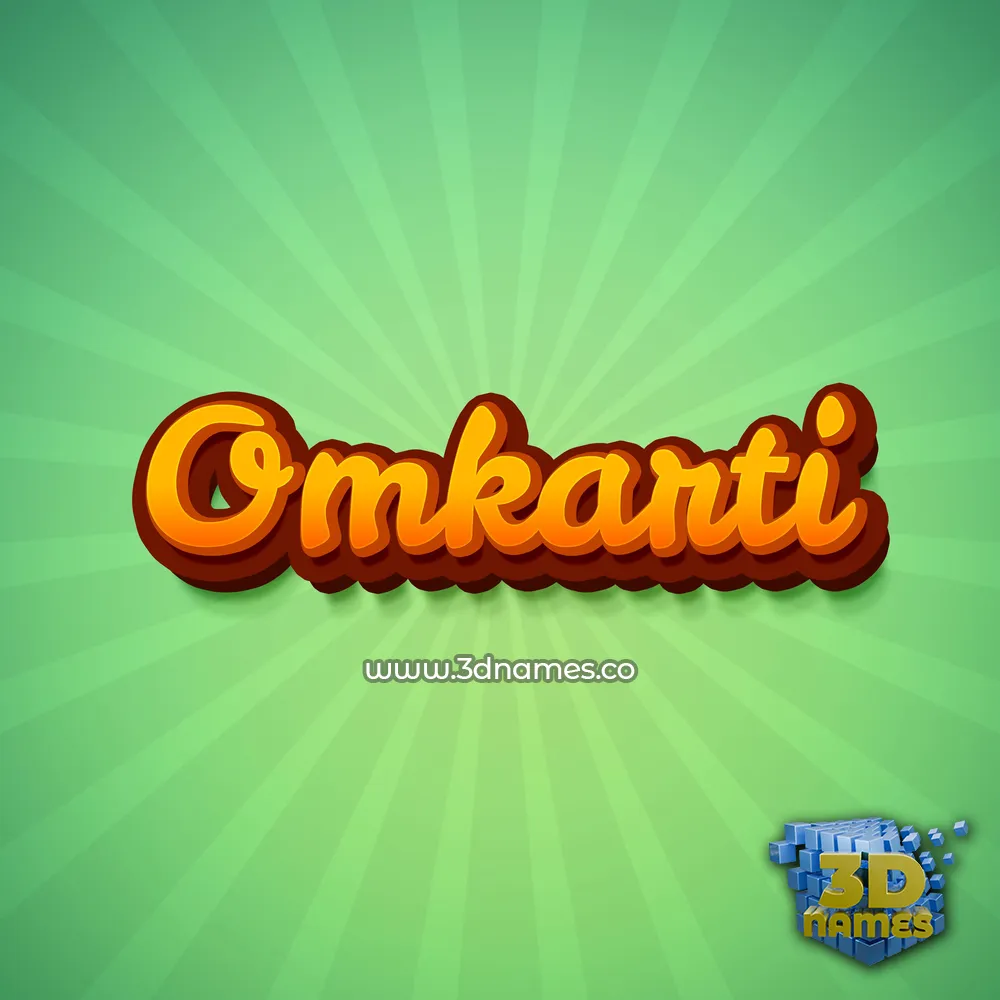 omkarti in Green Rays style - 3D name wallpaper