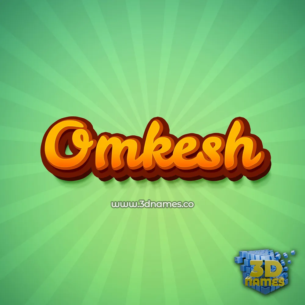 omkesh in Green Rays style - 3D name wallpaper
