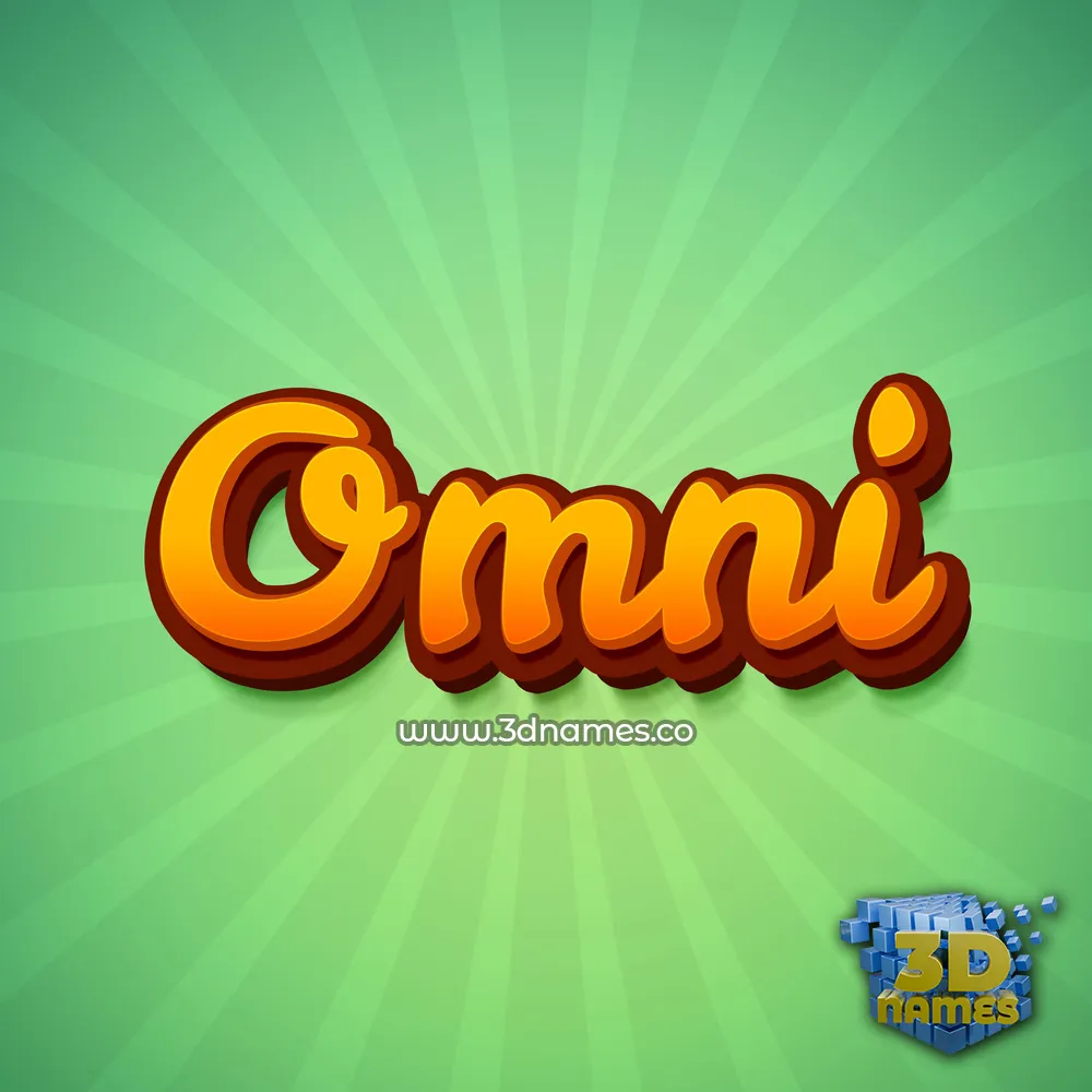 omni in Green Rays style - 3D name wallpaper