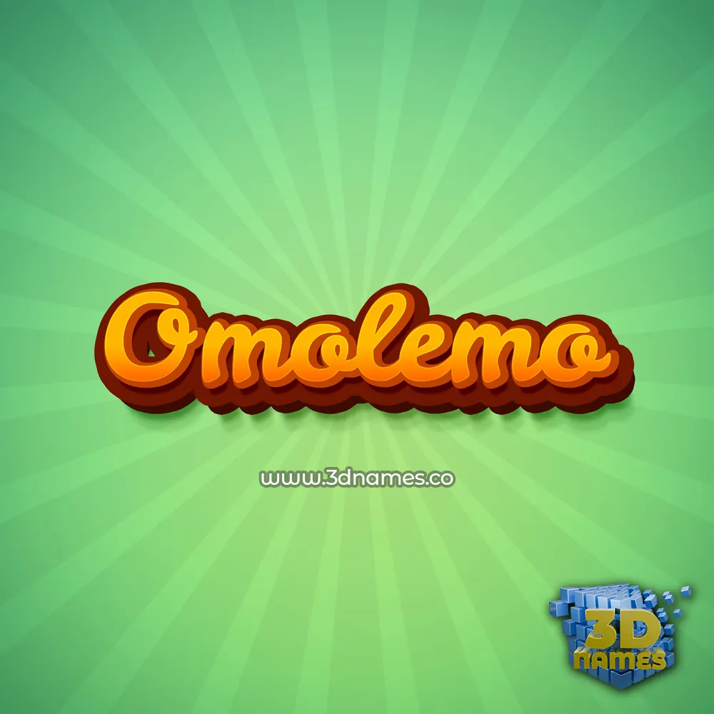 omolemo in Green Rays style - 3D name wallpaper