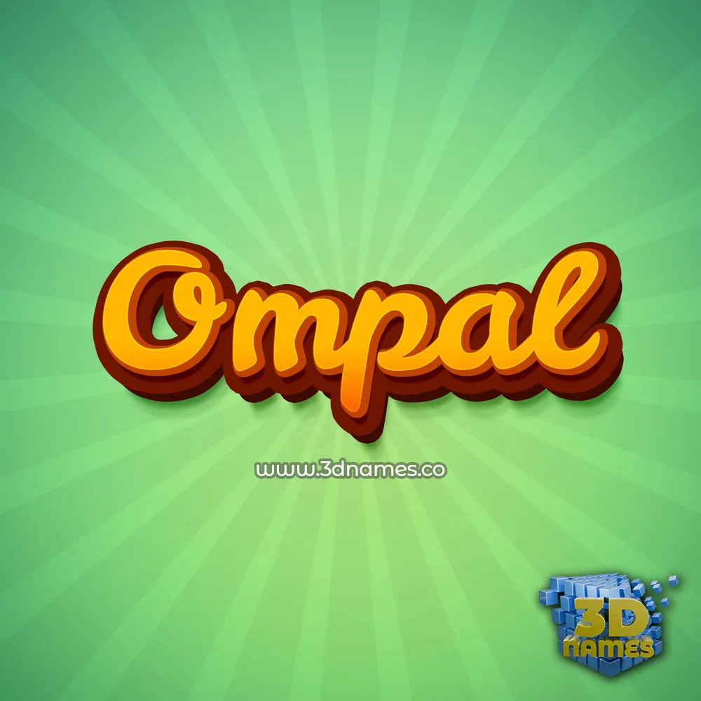 ompal in Green Rays style - 3D name wallpaper