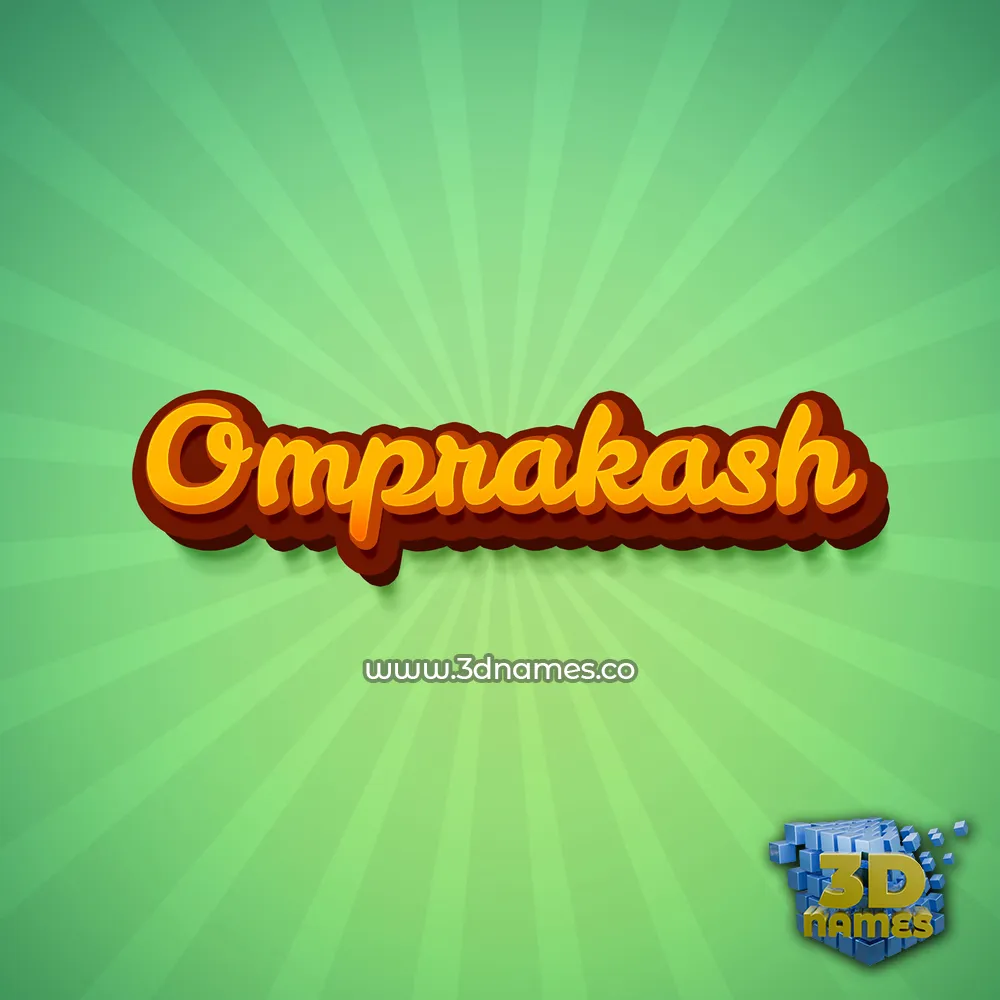 omprakash in Green Rays style - 3D name wallpaper
