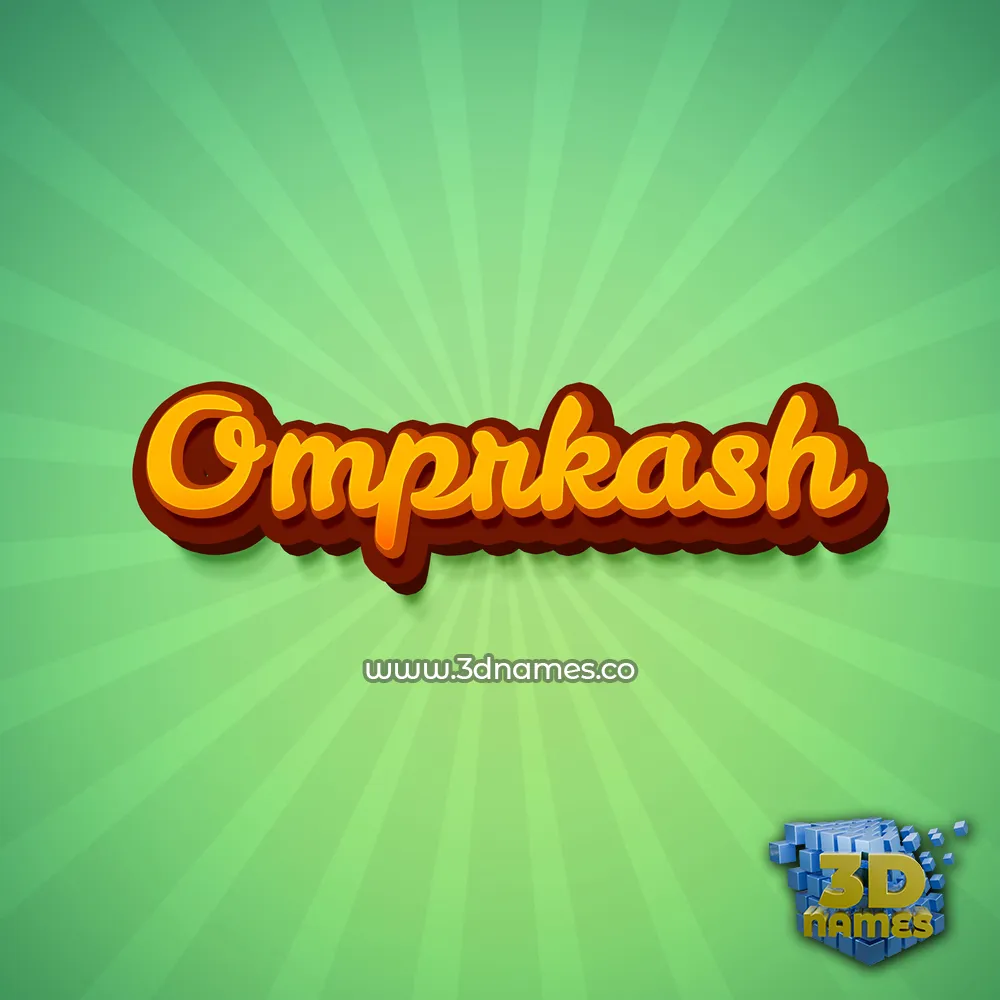 omprkash in Green Rays style - 3D name wallpaper
