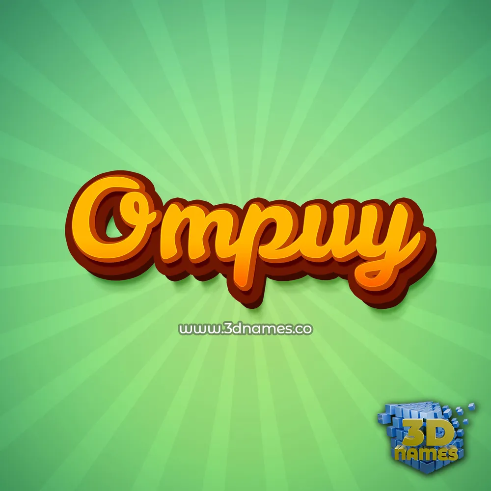 ompuy in Green Rays style - 3D name wallpaper