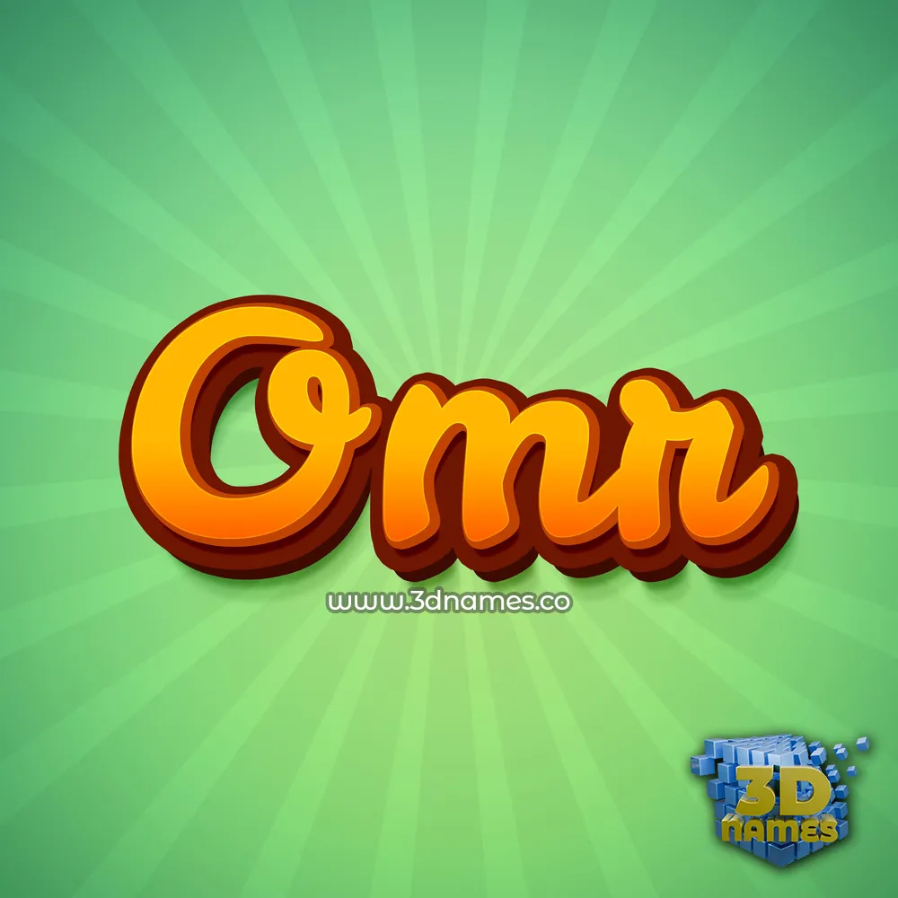omr in Green Rays style - 3D name wallpaper