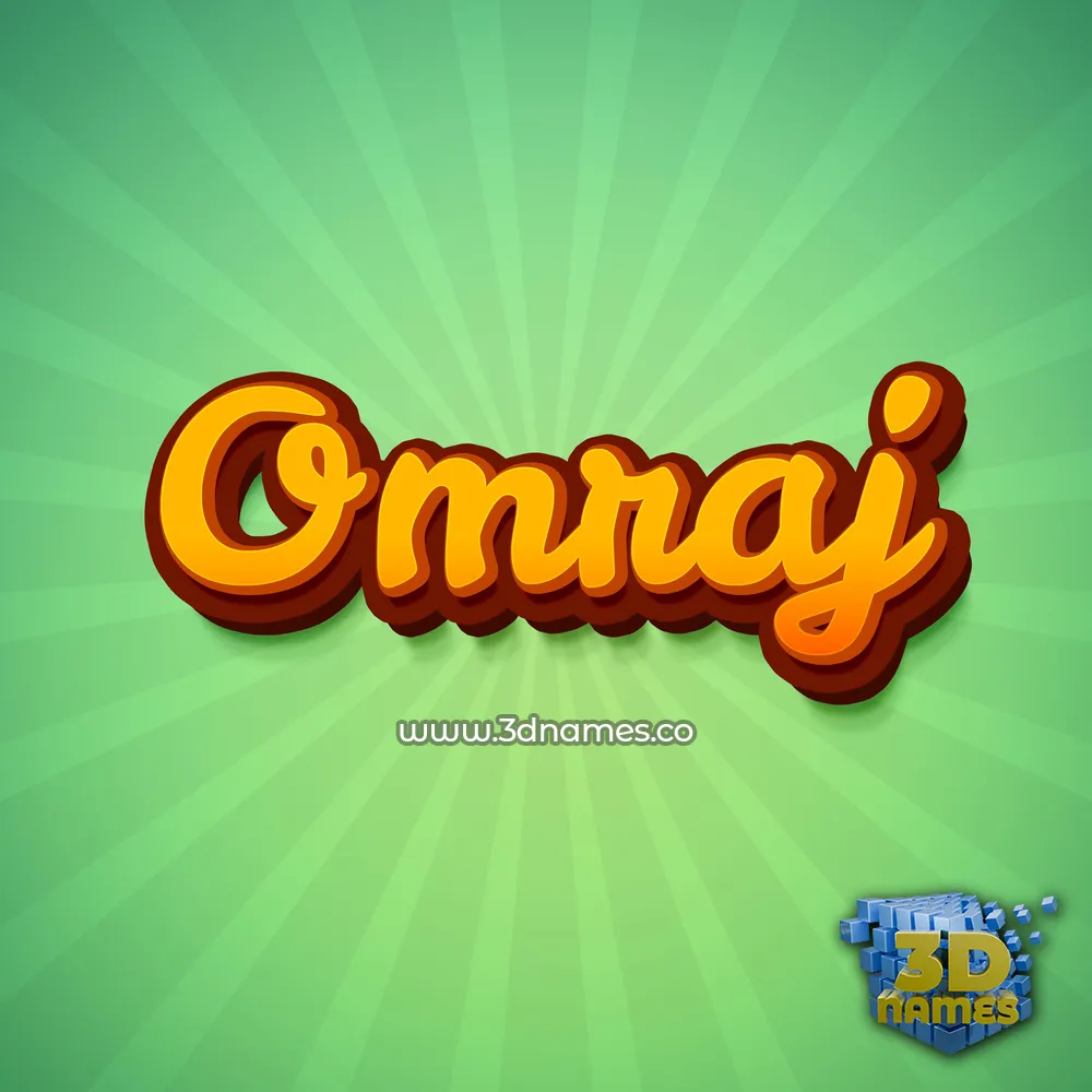 omraj in Green Rays style - 3D name wallpaper