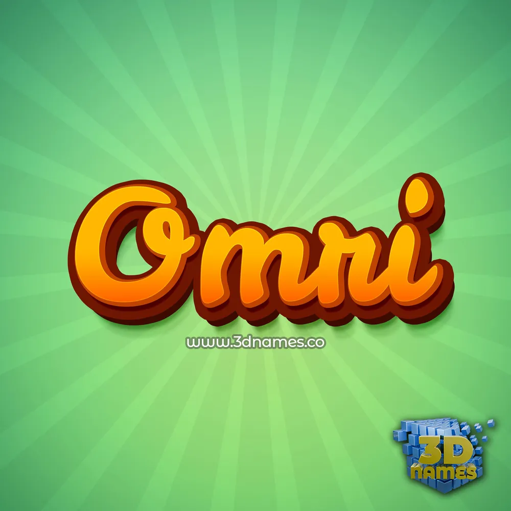 omri in Green Rays style - 3D name wallpaper