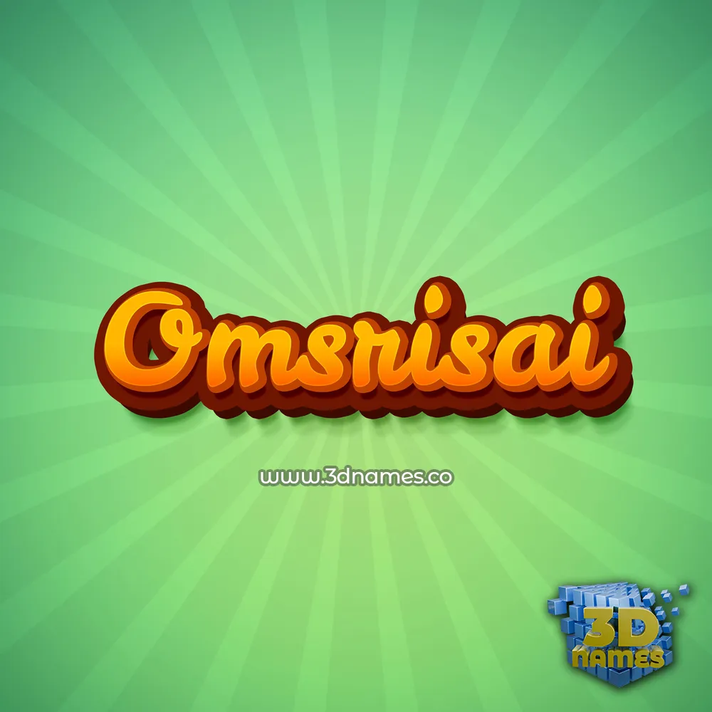 omsrisai in Green Rays style - 3D name wallpaper