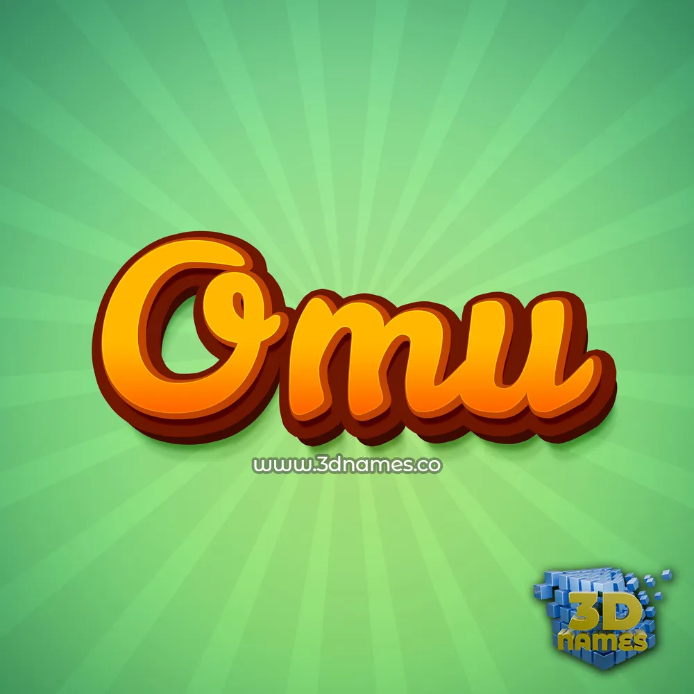 omu in Green Rays style - 3D name wallpaper