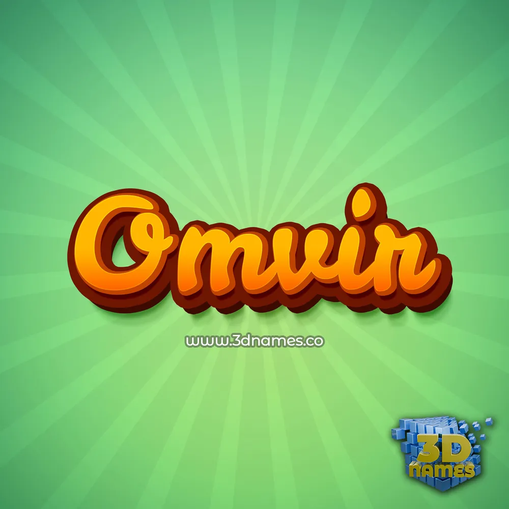 omvir in Green Rays style - 3D name wallpaper