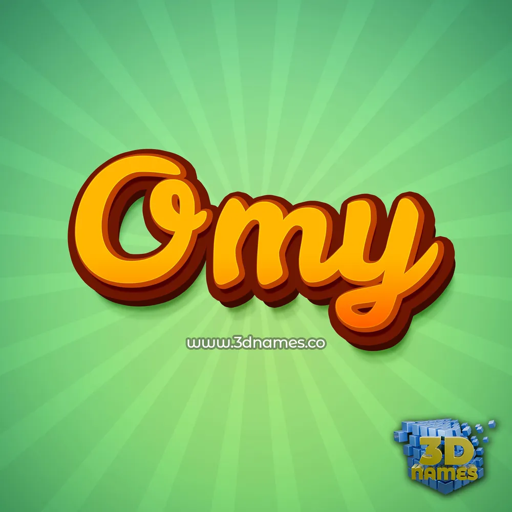 omy in Green Rays style - 3D name wallpaper