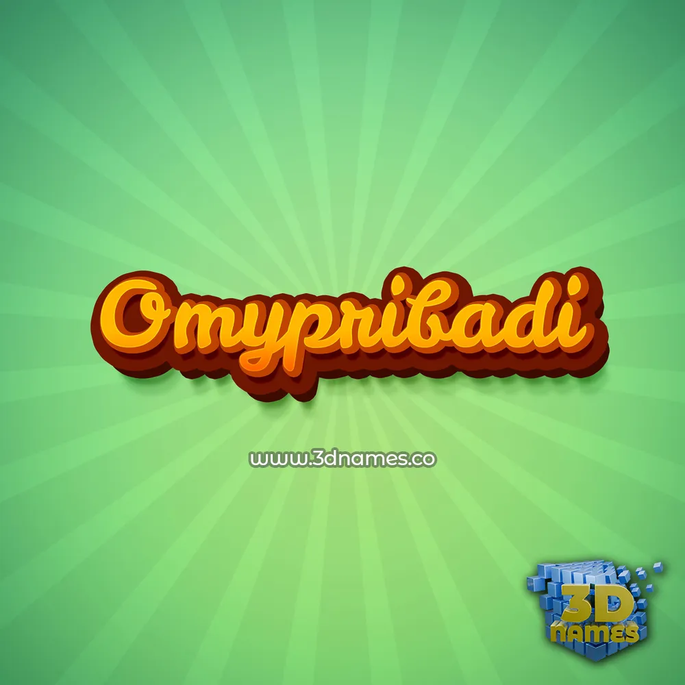 omypribadi in Green Rays style - 3D name wallpaper