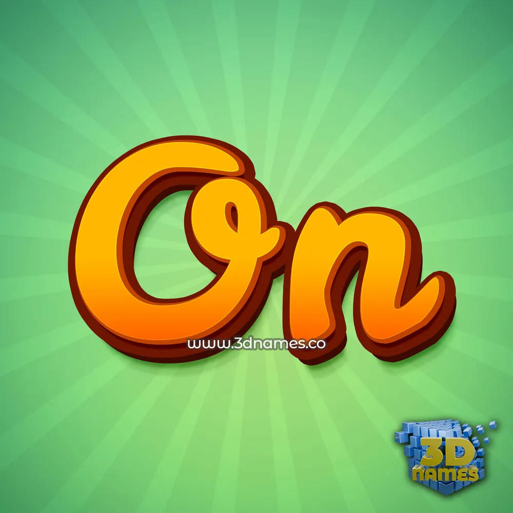 on in Green Rays style - 3D name wallpaper