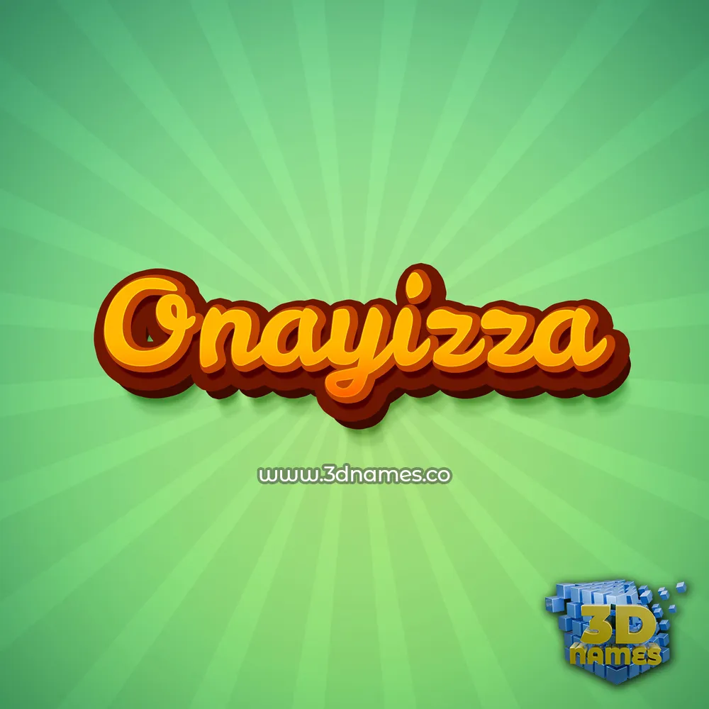 onayizza in Green Rays style - 3D name wallpaper