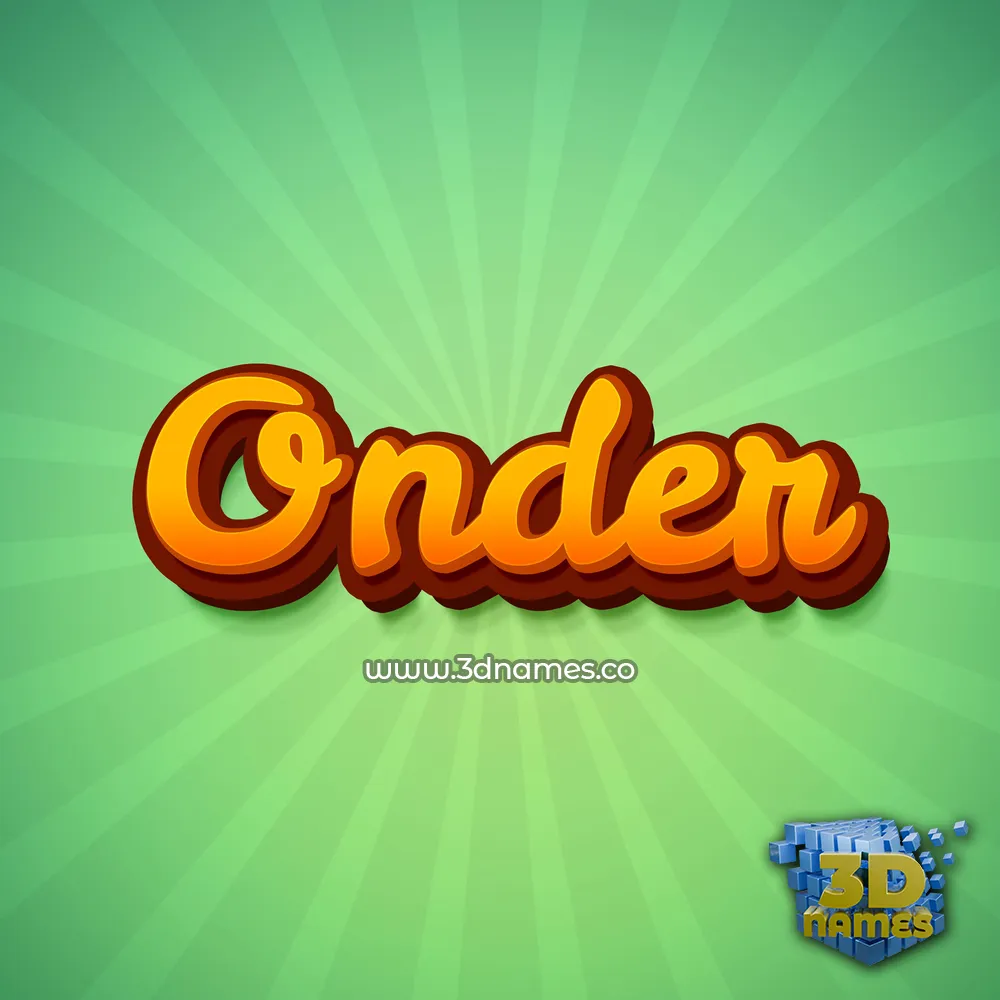 onder in Green Rays style - 3D name wallpaper
