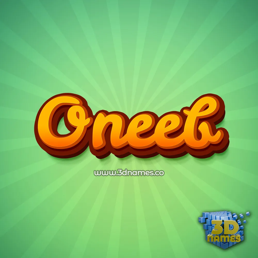 oneeb in Green Rays style - 3D name wallpaper